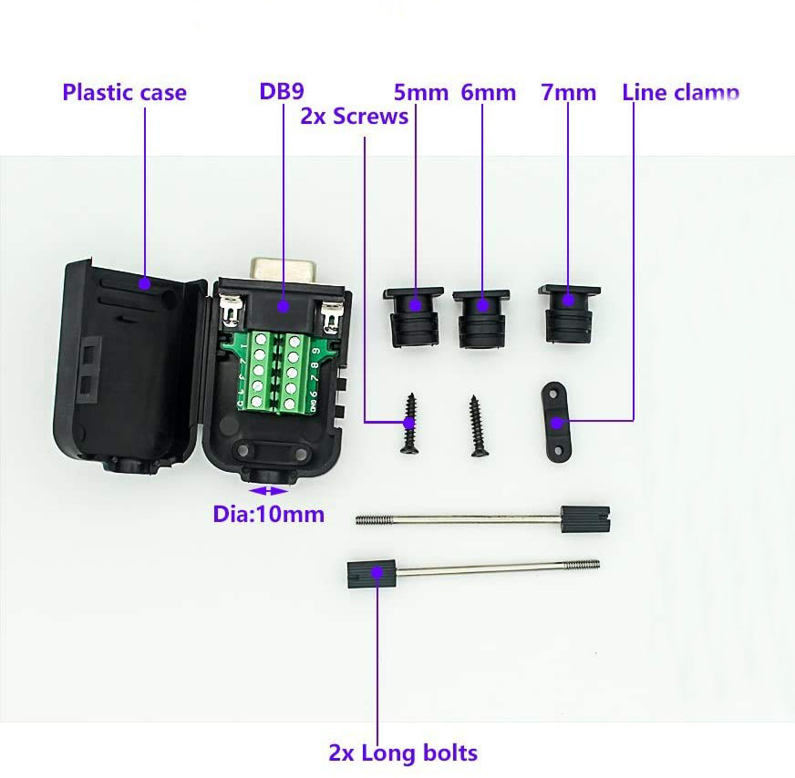 UC 1083 수중-DB9 신호 케이블 커넥터